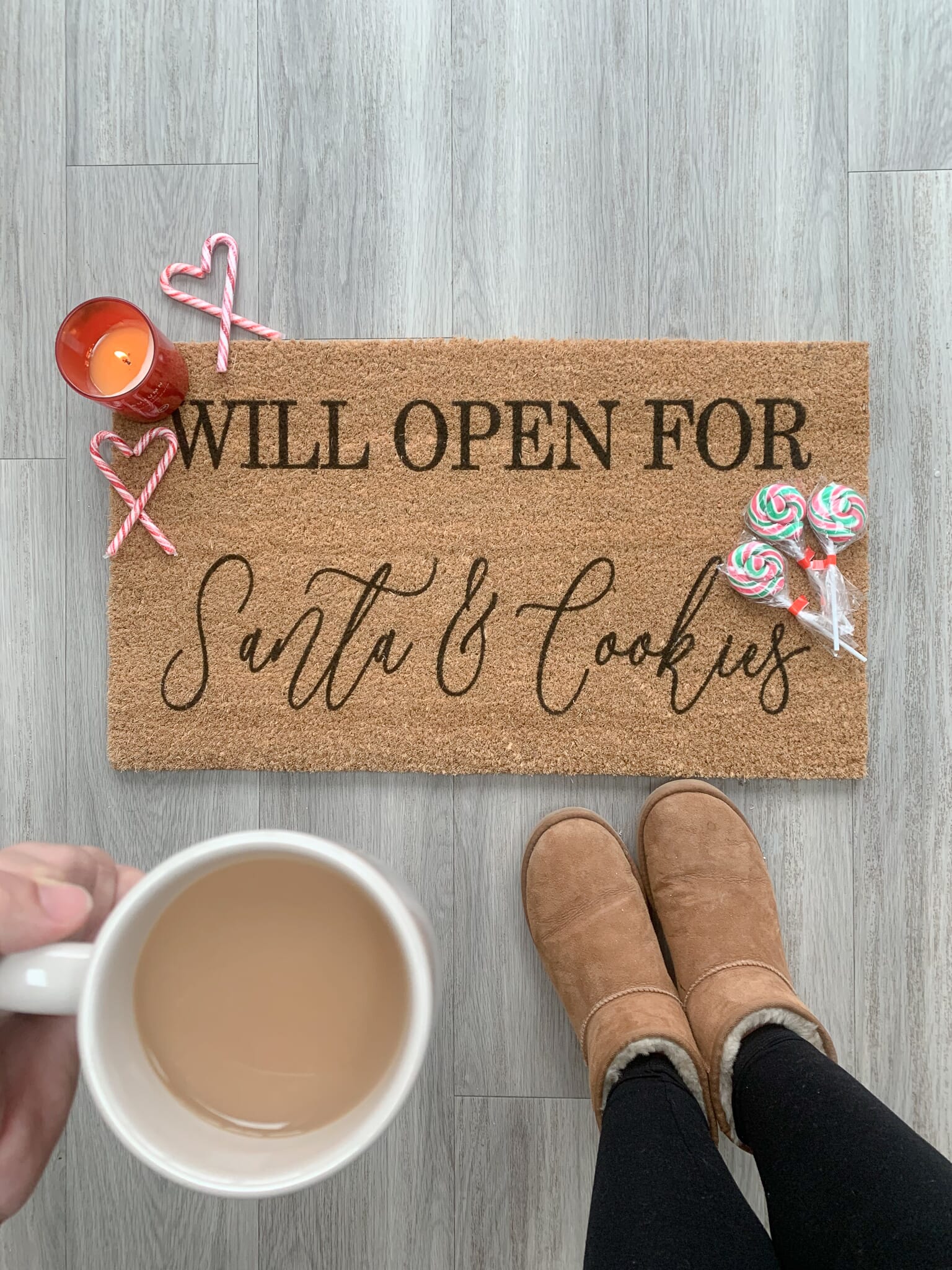 'Santa & Cookies' Doormat Pretty Little Home