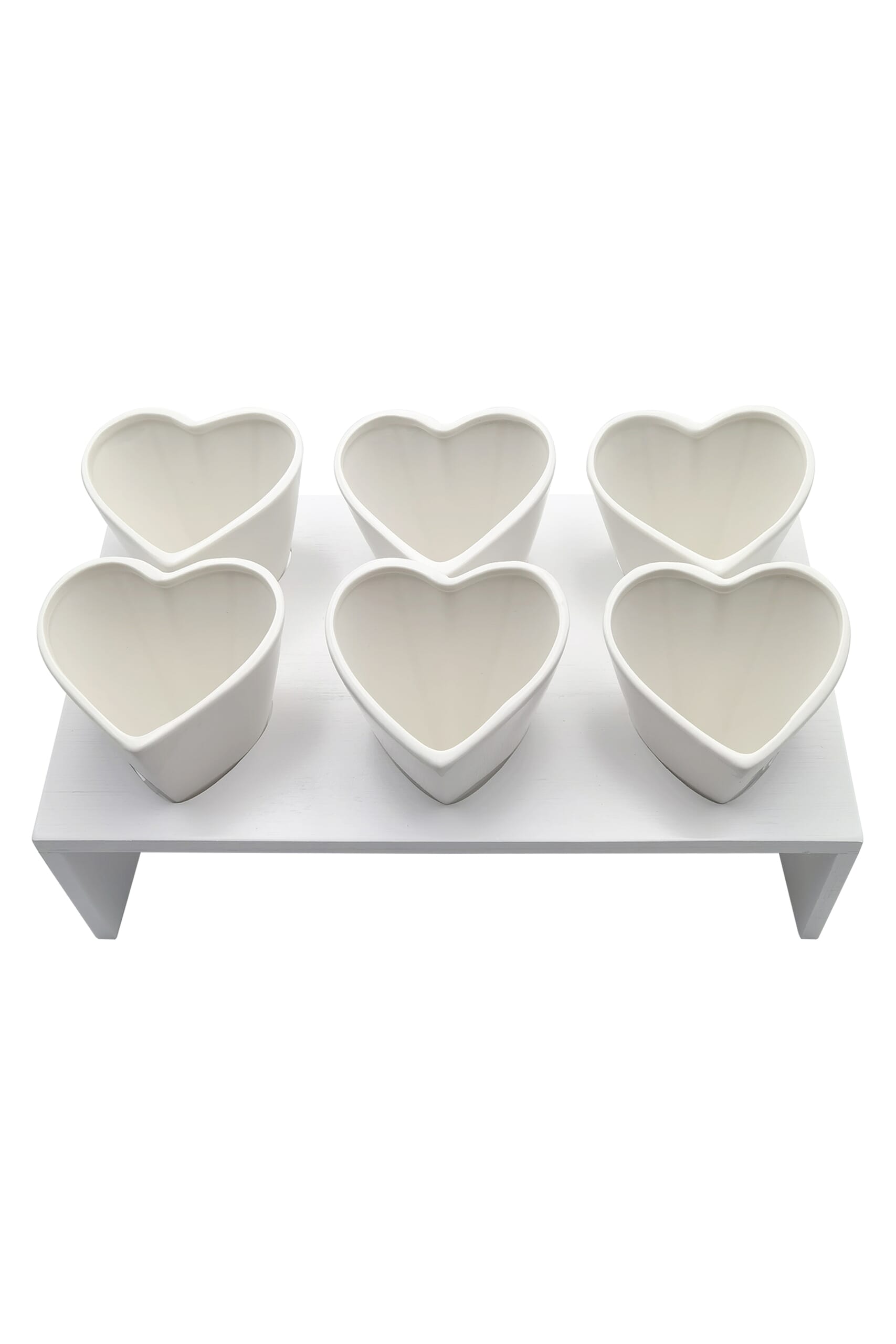 Ceramic Heart Snacking Station - White