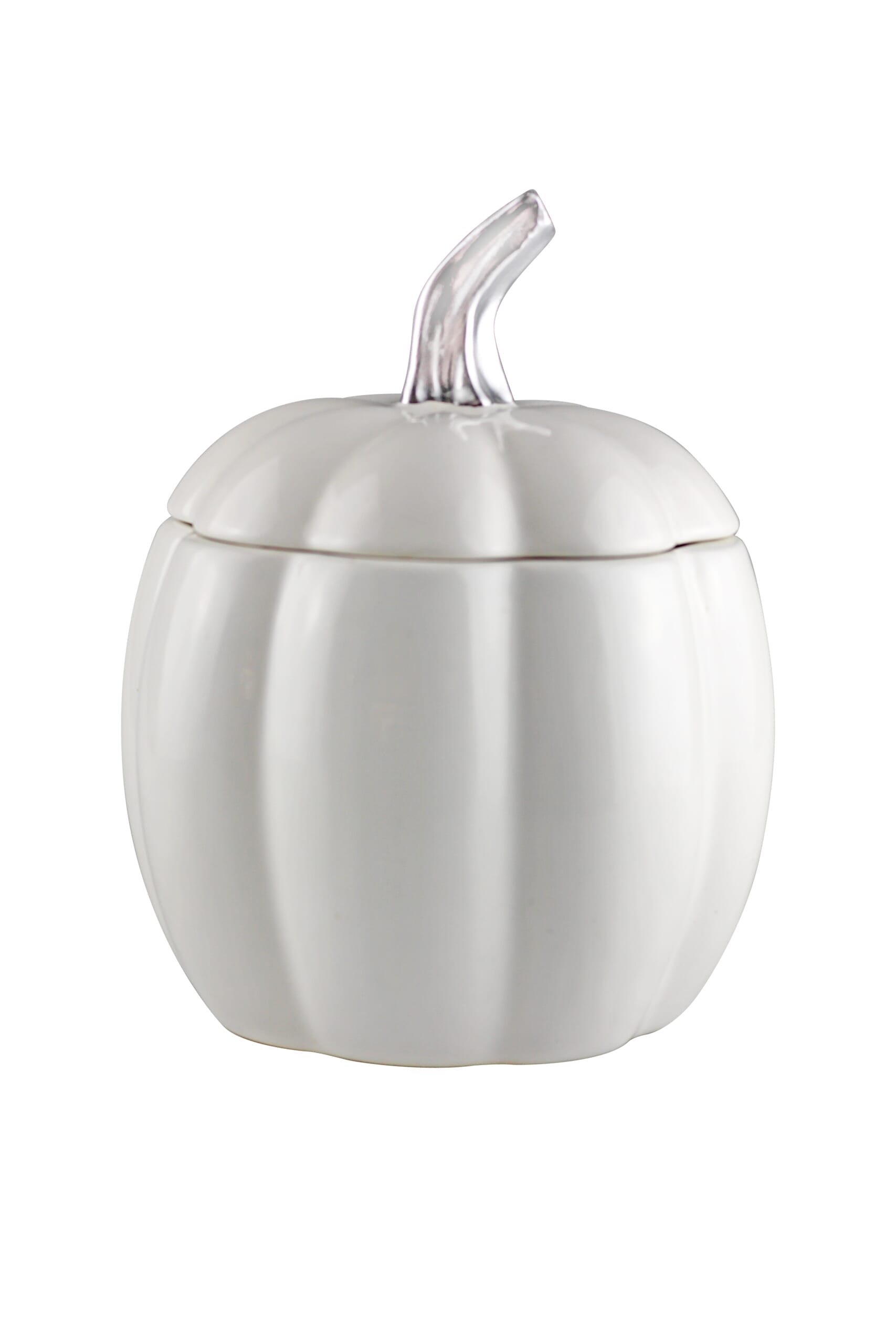 White Ceramic Pumpkin Jar - Small | Pretty Little Home