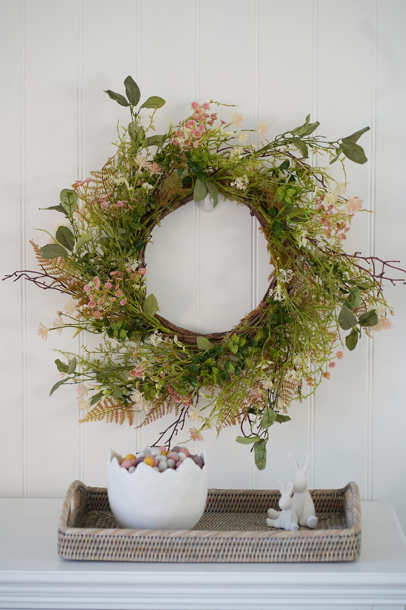 Faux Spring Wildflower Wreath | Pretty Little Home